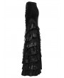Punk Rave Black Gothic Victorian Gorgeous Velvet Tiered Maxi Skirt