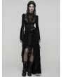 Punk Rave Black Gothic Spider Web Mesh Lace High-Low Skirt