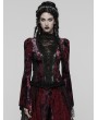 Punk Rave Red and Black Sexy Gothic Gorgeous Velvet Lace Shirt for Women