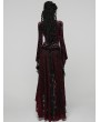 Punk Rave Red and Black Sexy Gothic Gorgeous Velvet Lace Shirt for Women