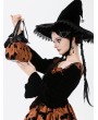 Dark in love Brown and Black Gothic Halloween Bat Pumpkin Handbag