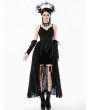 Dark in love Black Romantic Gothic Irregular Lace Tail Dress