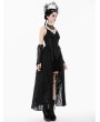 Dark in love Black Romantic Gothic Irregular Lace Tail Dress