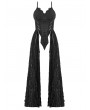 Dark in love Black Romantic Gothic Irregular Lace Tail Dress