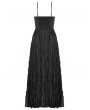 Dark in love Black Romantic Gothic Irregular Lace Tail Dress