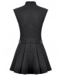 Dark in love Black Gothic Punk Studded Asymmetrical Pleated Short Dress