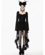 Dark in love Black Gothic Bat Star Moon Printed High-Low Dress