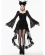 Dark in love Black Gothic Bat Star Moon Printed High-Low Dress