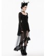 Dark in love Black Gothic Bat Star Moon Printed High-Low Dress