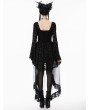 Dark in love Black Gothic Bat Star Moon Printed High-Low Dress