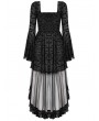 Dark in love Black Gothic Bat Star Moon Printed High-Low Dress