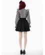 Dark in love Black and White Lolita Dark Striped Preppy Dress with Detachable Collar