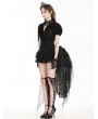 Dark in love Black Gothic Deep V-neck Ruffle Shirt for Women