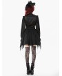 Dark in love Black Ruffle Gothic Lantern Sleeve Blouse for Women