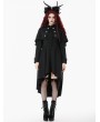 Dark in love Black Mystic Retro Gothic High-Low Cape Coat for Women