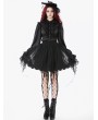 Dark in love Black Gothic Lace Embroidered Mesh Petticoat Skirt