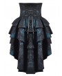 Dark in love Blue and Black Gothic Vintage Jacquard Corset Tail Skirt