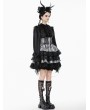 Dark in love Black and White Gothic Lolita High-Waist Tiered Skirt