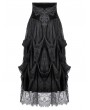 Dark in love Black Vintage Gothic Embroidered Layered High-Waist Long Skirt