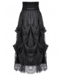 Dark in love Black Vintage Gothic Embroidered Layered High-Waist Long Skirt