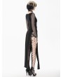 Dark in love Black Gothic Punk Mesh Panel Long Sleeve T-Shirt for Women