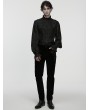 Punk Rave Black Vintage Gothic Embroidery Pattern Shirt for Men