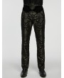 Punk Rave Black and Gold Retro Gothic Jacquard Embroidered Party Pants for Men