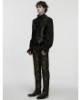 Punk Rave Black and Gold Retro Gothic Jacquard Embroidered Party Pants for Men