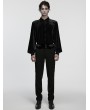 Punk Rave Black Retro Gothic Patchwork Trousers for Men