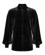 Punk Rave Black Daily Gothic Velvet Button Up Shirt for Men