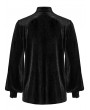 Punk Rave Black Daily Gothic Velvet Button Up Shirt for Men