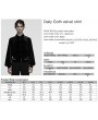 Punk Rave Black Daily Gothic Velvet Button Up Shirt for Men