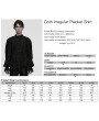 Punk Rave Black Gothic Textured Irregular Placket Shirt for Men