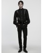 Punk Rave Black Gothic Stand-Up Collar Bubble Sleeve Shirt for Men