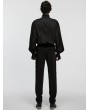 Punk Rave Black Gothic Stand-Up Collar Bubble Sleeve Shirt for Men