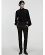 Punk Rave Black Retro Gothic Lace Applique Lantern Sleeves Shirt for Men
