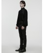 Punk Rave Black Retro Gothic Lace Applique Lantern Sleeves Shirt for Men