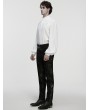 Punk Rave White Retro Gothic Lace Applique Lantern Sleeves Shirt for Men