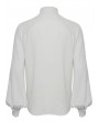 Punk Rave White Retro Gothic Lace Applique Lantern Sleeves Shirt for Men