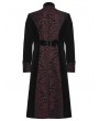 Punk Rave Black and Red Gothic Palace Embroidery Velvet Party Coat for Men