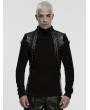 Punk Rave Black Gothic Punk Eyelet Drawstring Handsome T-Shirt for Men