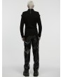 Punk Rave Black Gothic Punk Eyelet Drawstring Handsome T-Shirt for Men