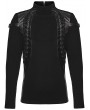 Punk Rave Black Gothic Punk Eyelet Drawstring Handsome T-Shirt for Men