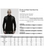 Punk Rave Black Gothic Punk Eyelet Drawstring Handsome T-Shirt for Men