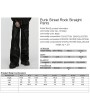 Punk Rave Black Gothic Punk Street Rock Straight Pants for Men