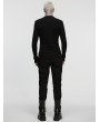 Punk Rave Black Gothic Handsome Punk Splicing Knitted T-Shirt for Men