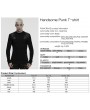 Punk Rave Black Gothic Handsome Punk Splicing Knitted T-Shirt for Men
