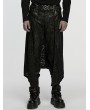 Punk Rave Black Gothic Punk Tattered Knitted Kilt for Men