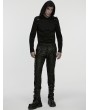 Punk Rave Black Gothic Cyberpunk Hooded T-Shirt for Men