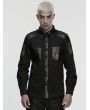 Punk Rave Black Gothic Punk Eyelets Personalized Shirt for Men